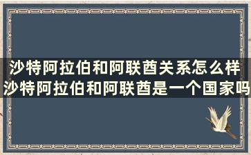 沙特阿拉伯和阿联酋关系怎么样 沙特阿拉伯和阿联酋是一个国家吗